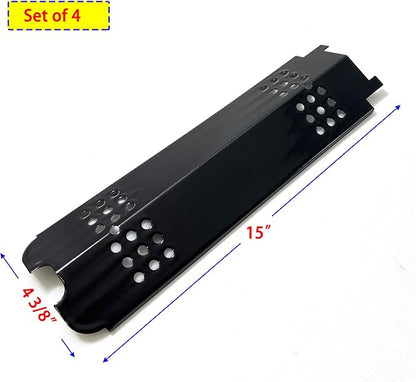 Parts DP166 4pk 15 inch Porcelain Steel Heat Plate for Charbroil 463436215, 463439914, 466334613, 466342014 463436213, G432-0096-W1, Heat Tent Shield Deflector for Kenmore 16113, 16115