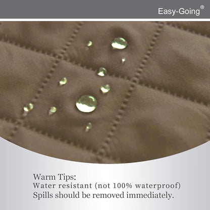 Easy-Going Recliner Chair Slipcover Reversible Sofa Cover Water Resistant Couch Cover Furniture Protector with Elastic Straps for Pets Dog (Recliner 22 inch, Camel/Ivory) | Machine Washable Slipcover For Dogs, Water Resistant Furniture Mat For Living R...