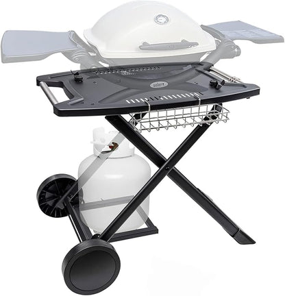 Portable Cart for Weber Q1200, Q1000, Q2200, Q2000, Q2400, Folding Cart for Outdoor BBQ，Portable Stand for Weber Q Series Gas Grills and Ninja Woodfire OG700 Series