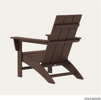 POLYWOOD Modern Adirondack Chair – All-Weather Outdoor Lawn Adirondack Chairs – HDPE, Fade-Resistant & Durable Outdoor Furniture – For Patio, Deck & Fire Pit Chairs – Mahogany Brown
