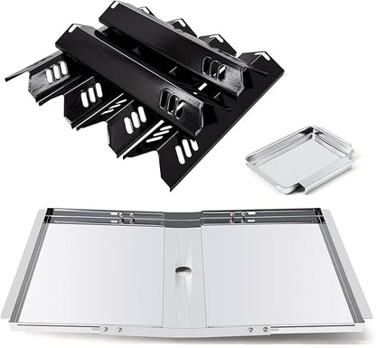 Grill Replacement Parts for Dyna Glo DGB610SSP DGF600SSP, Grease Tray Drip Pan & Heat Tents for Dyna Glo DGB610SSP 6 Burner Grill