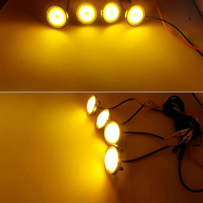 4Pcs LED Grille Light Kits Waterproof Amber LED Front Grille Lamp for 2018-2021 Wrangler JL JLU Original Grille with W/Fuse Adapter