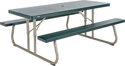 LIFETIME 6-Foot Classic Folding Picnic Table, Seats 8, Green