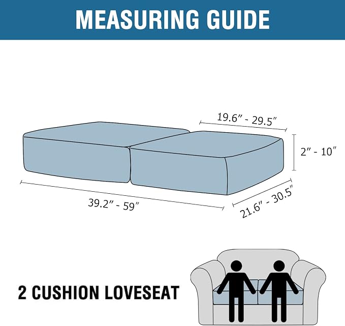 H.VERSAILTEX Velvet Stretch Couch Cushion Cover Plush Cushion Slipcover for Chair Loveseat Sofa Cushion Furniture Protector Seat Cushion Sofa Cover (2 Piece Medium Sofa Cushion Covers, Taupe)