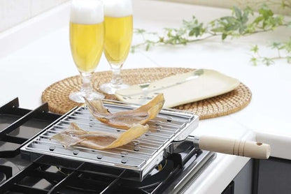 Shimomura Kihan 26694 Grilled Grill, Made in Japan, For Gas Stoves, Long Fire, Charcoal Grill, Fish, Vegetables, Mochi, Roasted Eggplant