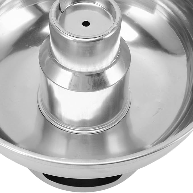 Stainless Steel Charcoal Hot Pot, 9.1" Round Dry Ice Pot for Milk Tea Desserts, Traditional Chinese Copper Style Noodle Pot for Camping Office Hotel, Portable Soup Cooker