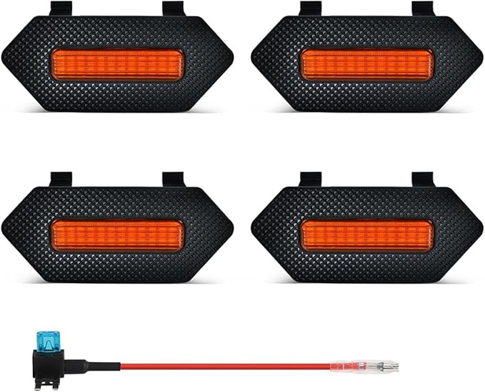 Amber LED Grille Lights for Toyota 4Runner TRD Pro/Trailhunter 2025 2026, 4Pcs Front Grill Light Kit with Wire Harness and Fuse