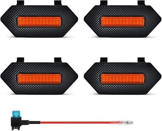 Amber LED Grille Lights for Toyota 4Runner TRD Pro/Trailhunter 2025 2026, 4Pcs Front Grill Light Kit with Wire Harness and Fuse