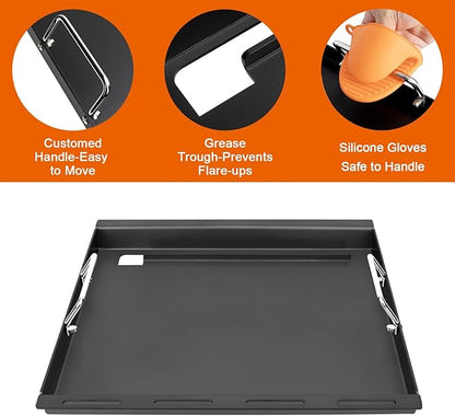 Full-Size Griddle Inserts for Weber Spirit 300 Series(2025 Models) E310 E325 EP325, Flat Top Griddle for Spirit II/I 200 Series(2016-2024) E-210 E-220 S-210 S-220, Replace for Weber 7637 Grill Grates
