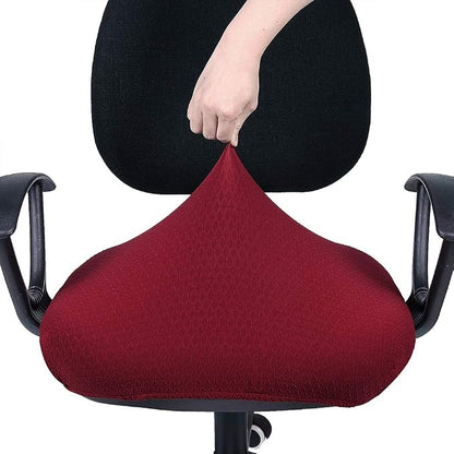 Smiry Office Computer Chair Seat Covers for Desk, Anti-dust Protector | Stretch Jacquard Removable Washable Desk Chair Seat Cushion Protectors, Wine Red