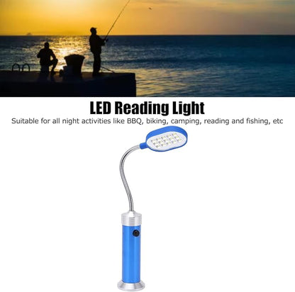 Magnetic Gooseneck Lamp, High Brightness LED Work Light 360° Adjustable for Outdoor Fishing BBQ Cycling Aluminum Alloy 4.3in Hose (Blue)
