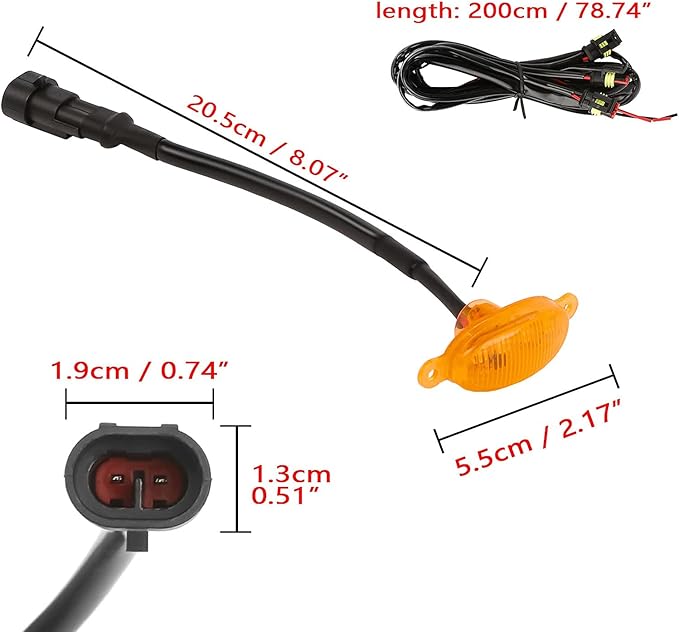 x xotic tech 3pcs Amber Lens Front Grille Marker LED Light Lamps w/Harness Wiring OE Fit Compatible with Ford F-150 F150 Raptor 2010-2014 & 2017-up(Amber 12-SMD)
