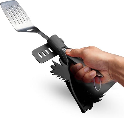 Grillbot Heat Resistant BBQ Heat Shield for Utensils, Protect Hands from Burns, Splatter & Flare-Ups, BPA-Free Silicone, Dishwasher Safe, Universal Fit, Perfect Grill Gift for Men (Black, Eagle)