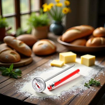 1 Set Silver Meat Thermometer for Grilling, Food Thermometer for Cooking, Milk, Kitchen Thermometer, Pocket Thermometers Food Temperature Probe