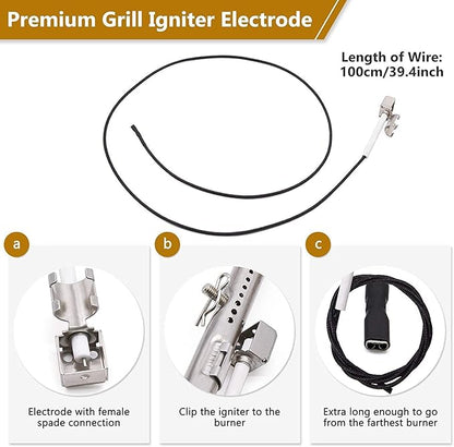 Criditpid Grill Replacement Parts for Charbroil 4 Burner 463242716 463257520 463242715 463245518 463276016 Models, Stainless Steel Grill Burners, Heat Plate Shields, Crossover Tubes and Ignitors.