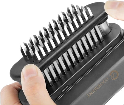 JY COOKMENT Meat Tenderizer Tool with 48 Stainless Steel Ultra Sharp Needle Blades, Kitchen Cooking Tool Best For Tenderizing, BBQ, Marinade