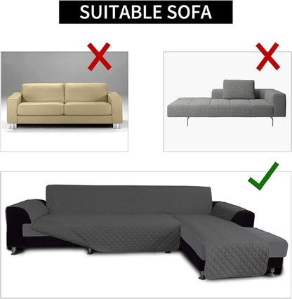 Easy-Going Sectional Couch Covers for Dogs L Shape Sofa Cover Reversible Sofa Slipcover Chaise Lounge Cover Furniture Protector Cover for Pets Dog Cat (Large, Dark Gray/Dark Gray) | Soft Sofa Slipcover For Dogs, Fits Left/Right Chaise Lounge Protector,...