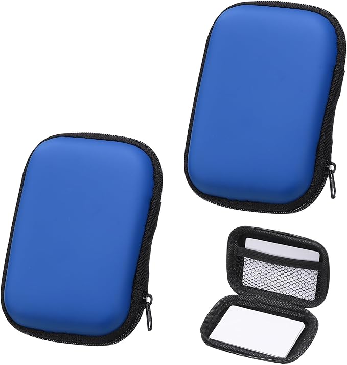 2Pcs Card Game Case, Soft Cloth Playing Waterproof Card Storage Travel Game Case Compatible for Outdoor Gaming Camping, Dark Blue