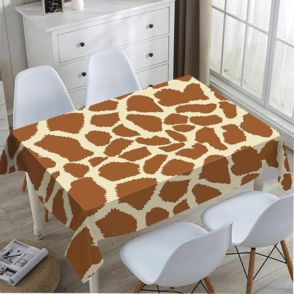 TKS MITLAN Tablecloth Animal Prints Brown Table Cloth Rectangle Table 60 x 84 Inch Giraffe Skin Texture Irregular Geometric Shape Fashion Kitchen Decorations for Home Dinner Party