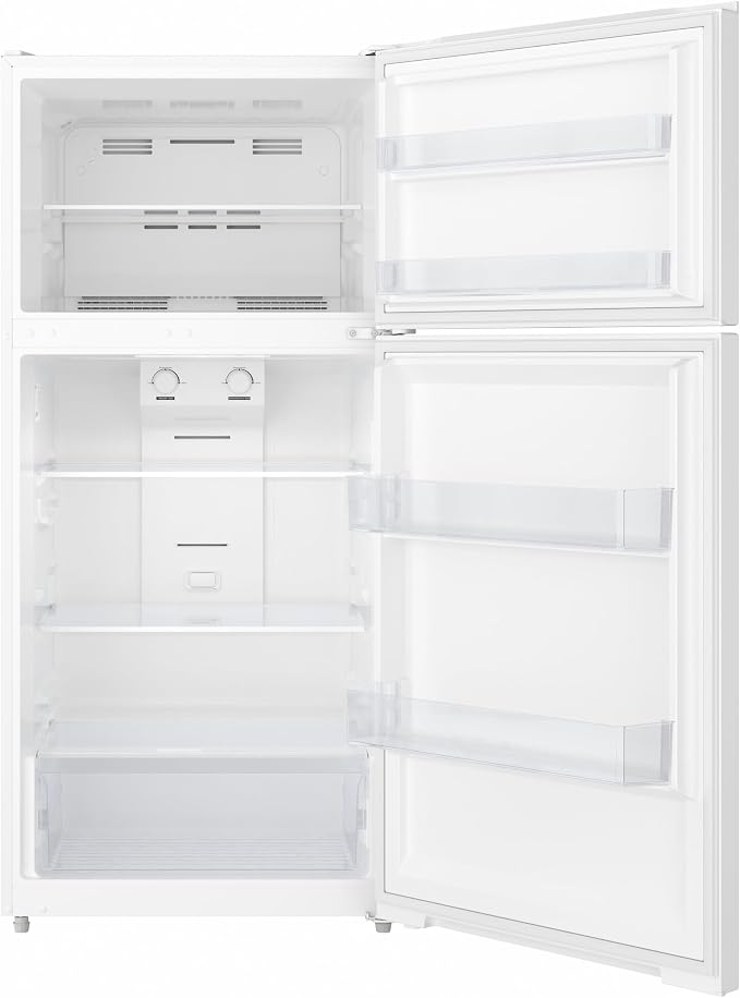 KoolMore 28 Inch 14 Cu Ft Top Freezer Refrigerator, White, Freestanding Full Size Fridge Freezer for Home Kitchen or Garage