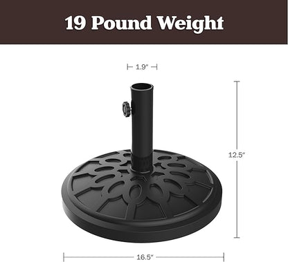 Pure Garden Outdoor Umbrella Base, 19lb, Black