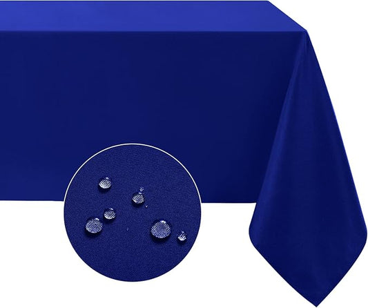 Softalker Rectangle Tablecloth, Waterproof Table Cloths Wrinkle Free Fabric Washable Polyester Table Cover for Dining Tables Party Outdoor Camping Parties Buffet Wedding - 90 x 156 inch, Royal Blue