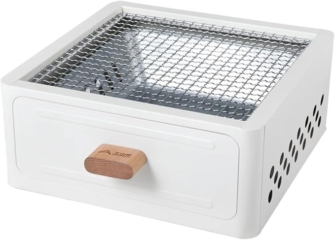 Multi-functional Camping Stove BBQ Charcoal Grill Portable Burner Outdoor Camp Picnic(White A1)