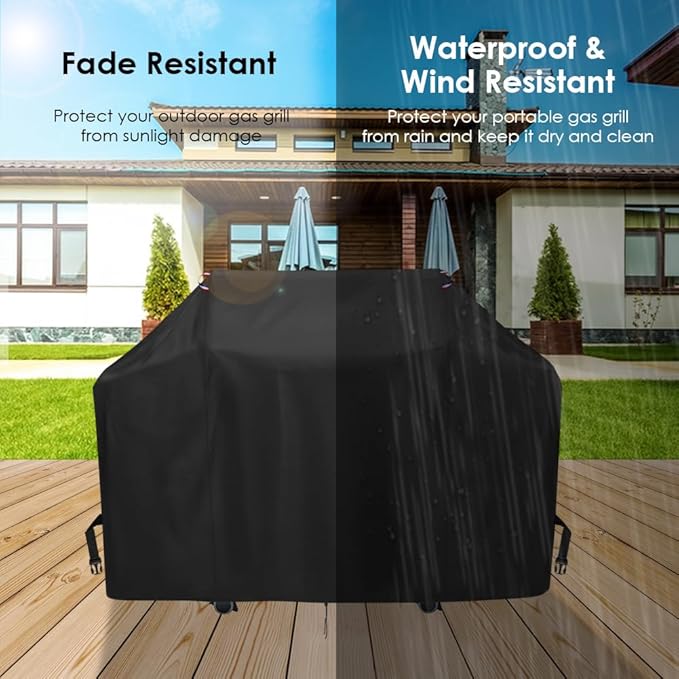 BBQ Grill Cover for Napoleon Prestige PRO 500 and Prestige 500 Gas BBQ Grills, Waterproof 600D Outdoor Propane Barbecue Covers for PRO500RSIBPSS-3 Prestige PRO - 68" L x 28" W x 50" H
