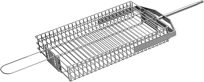 Breeo Rotisserie Flat Basket - Rotisserie Grill Accessory | For chicken, turkey, BBQ & kabobs, live fire cooking accessories