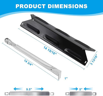 LS'BABQ Grill Replacement Parts for Kenmore 6 Burner 146.23681310 146.47223610 146.23766310, Porcelain Steel Heat Plate Shield, Burner Tube Repair Kit for Kenmore