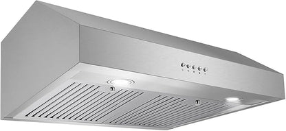 COSMO UC30 29.5 in. Ducted Under Cabinet Range Hood, Kitchen Over Stove Vent, 3-Speed Fan, Permanent Filters, LED Lights in Stainless Steel, 30 inch