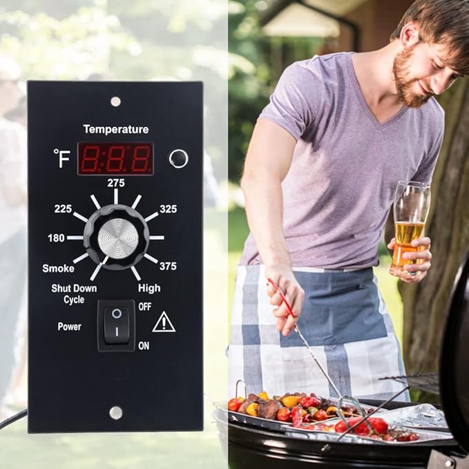 Replacement Digital Thermostat Controller Board,Digital Thermostat Wood Pellet Grill Control Board,120V Digital BBQ Thermostat Kit Control Panel Kit Parts Replacement,for Traeger Pellet Grills
