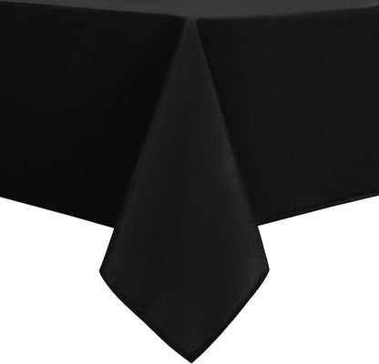 DWCN Rectangle Tablecloth - 70 x 140 Inch - Waterproof Stain and Wrinkle Resistant Washable Table Cloth, Decorative Fabric Table Cover for Kitchen Dining Room Party and Outdoor Use, Black