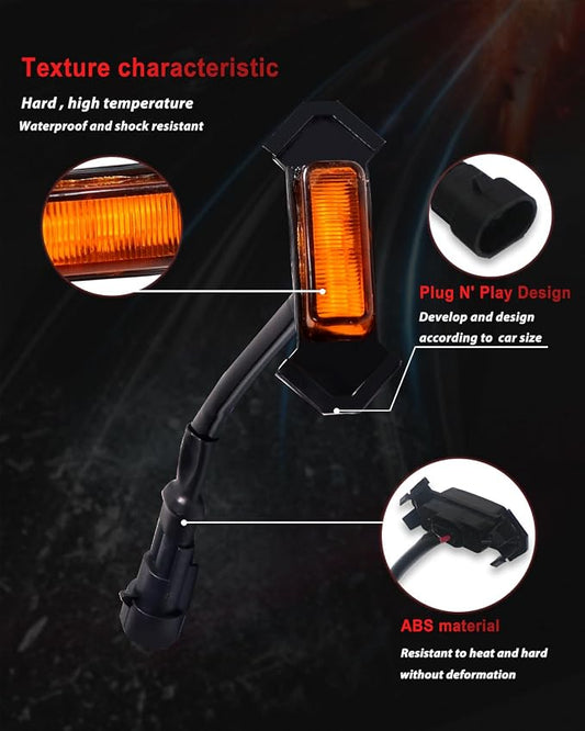 4Pcs Amber LED Grill Lights Kit for Toyota RAV4 2019 & up | Not Fit for Adventure/RAV4 PHEV/TRD Off Road/Prime，Amber Shell, w/ Wiring Harness,Grill Led Raptor Lights