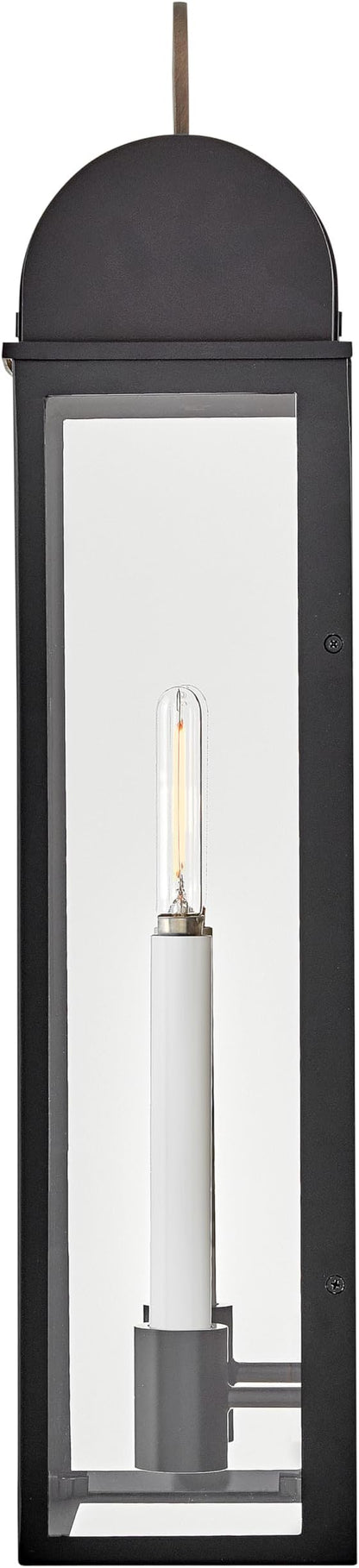 Hinkley Campbell Large Outdoor Wall Mount Lantern, Black/Burnished Bronze