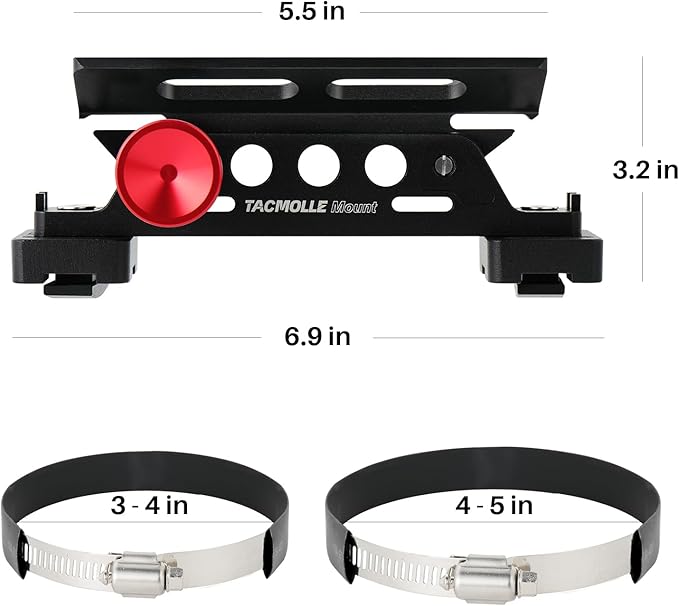 Rigid MOLLE Panel Fire Extinguisher Mount – Quick Release Fire Extinguisher Bracket with 4 Adjustable Clamps, Fits MOLLE Panels for Vehicles