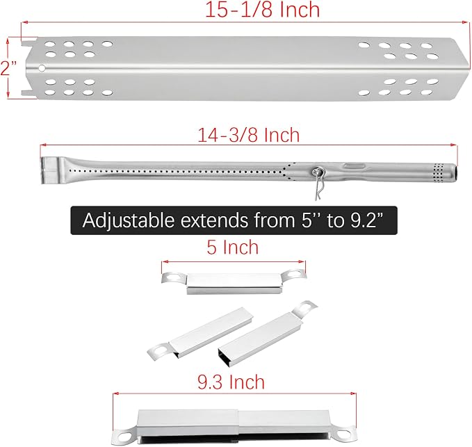463343015 G432-001D Heat Tent 3 Burner Replacement Parts for Charbroil Grill Parts Advantage 463435115 G432-8M00-W1 G458-0018-W1 463436815 463370015 463335115 463234815 Heat Shield Carryover Tubes