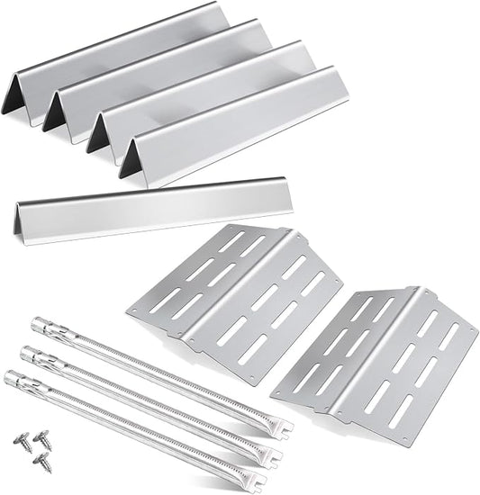 62752 7620 7622 for Weber Genesis E310 E320 E330 S310 S320 S330 EP310 EP320 | Zemibi 17.5" Flavorizer Bars, 19.5" Burner, 13 1/4" Heat Deflectors