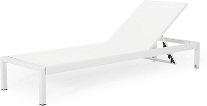 Christopher Knight Home Cynthia Outdoor Chaise Lounge (Set of 2), White.