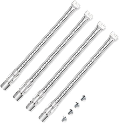 QuliMetal Grill Parts for Weber Genesis 330, Grill Burners for Weber Genesis E330 E320 E310 S310 S320 S330 Gas Grills with Front Control Knob, 304 Stainless Steel 62752 Replacement, 4-Pack