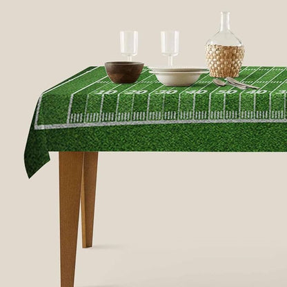 American Football Field Decorative Rectangle Tablecloth Green Grass Soccer Field with Numbers Polyester Table Cloth Kitchen Cover for Dining BBQ Picnic Coffee Table 60 x 84 Inch 6-8 Seats