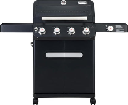 Monument Grills Mesa Series, 4+1 Outdoor Barbecue Stainless Steel 4 Burners & 1 Side Burner Propane Gas Grill, 52,000 BTU Patio Garden Barbecue Grill with Knob Controls, Mesa425, Black