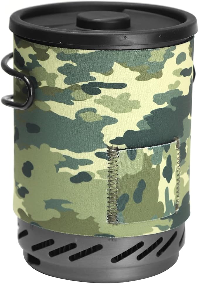 Fire-Maple Fixed Star 1 Backpacking and Camping Stove System, Camo 18oz | 30% Faster Boil with HX Base, Piezo Ignition, Safe & Durable, All-in-One Pot, Compatible with Most Canisters, Portable