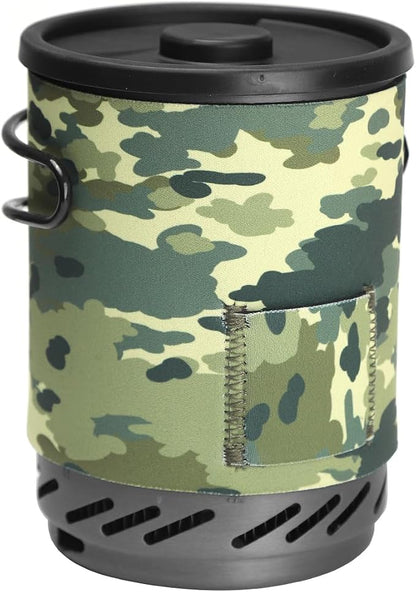 Fire-Maple Fixed Star 1 Backpacking and Camping Stove System, Camo 18oz | 30% Faster Boil with HX Base, Piezo Ignition, Safe & Durable, All-in-One Pot, Compatible with Most Canisters, Portable