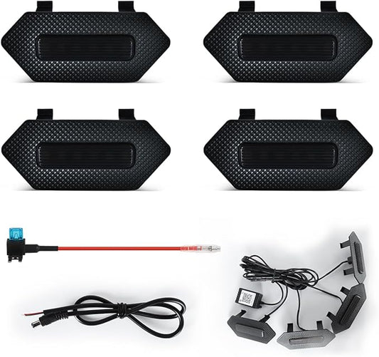 Multicolor LED Grille Lights for Toyota 4Runner TRD Pro 2025-2026, 4Pcs Smoked Lens Front Grill Light Kit for 4Runner Trailhunter