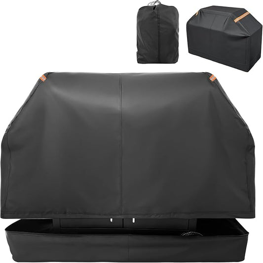 Patented Fully Enclosed Grill Covers for Outdoor Grill 2-in-1 Heavy Duty Barbecue Grill Cover 600D Waterproof Animal-Proof BBQ Cover Outside Fits Weber (58 Inch Full Enclosed Grill Covers 2-in-1)