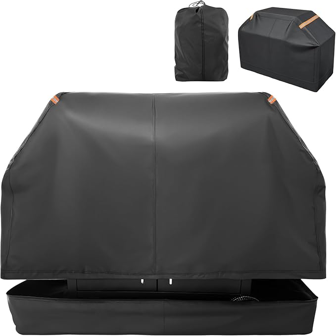 Patented Fully Enclosed Grill Covers for Outdoor Grill 2-in-1 Heavy Duty Barbecue Grill Cover 600D Waterproof Animal-Proof BBQ Cover Outside Fits Weber (65 Inch Full Enclosed Grill Covers 2-in-1)