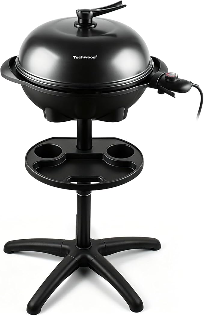 Electric Grill Outdoor, Techwood 2-in-1 Electric BBQ Grill, 1750W Portable Removable Stand Grill with Adjustable Heat & Drip Tray, Adjustable Heat for Party, Patio & Backyard, Stand/Tabletop Options