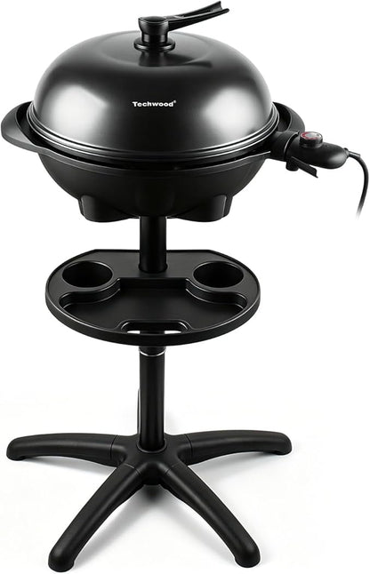 Electric Grill Outdoor, Techwood 2-in-1 Electric BBQ Grill, 1750W Portable Removable Stand Grill with Adjustable Heat & Drip Tray, Adjustable Heat for Party, Patio & Backyard, Stand/Tabletop Options