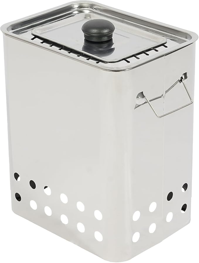 Stainless Steel Barrel Grill Charcoal 2-in-1 Barrel Smoker Grill with Complete BBQ Kit 360° Smokeless Barril Asador Vertical Smoker for Backyard Cookout, Camping (Rectangle, 26-Skewer)
